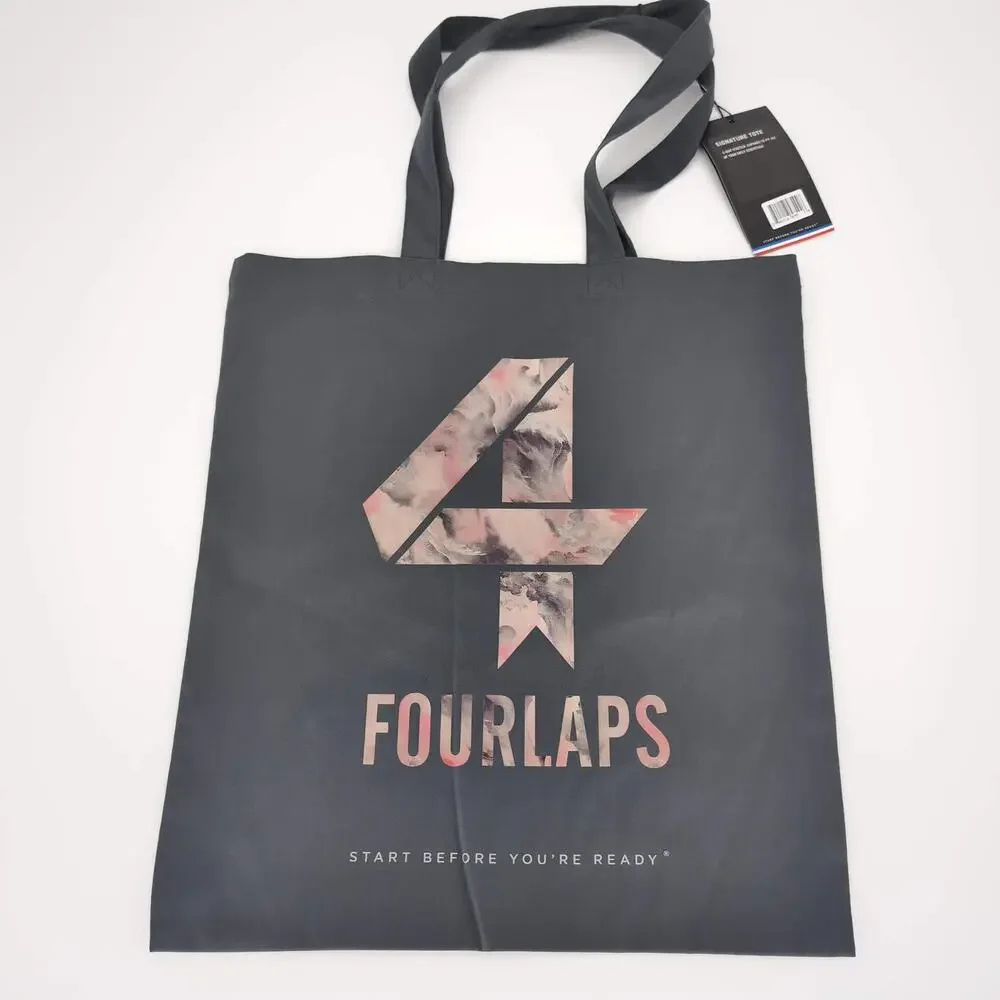 4 Laps/Four Laps Gray/Grey with Pink Camo Logo 2-Way Stretch Signature Tote NWT